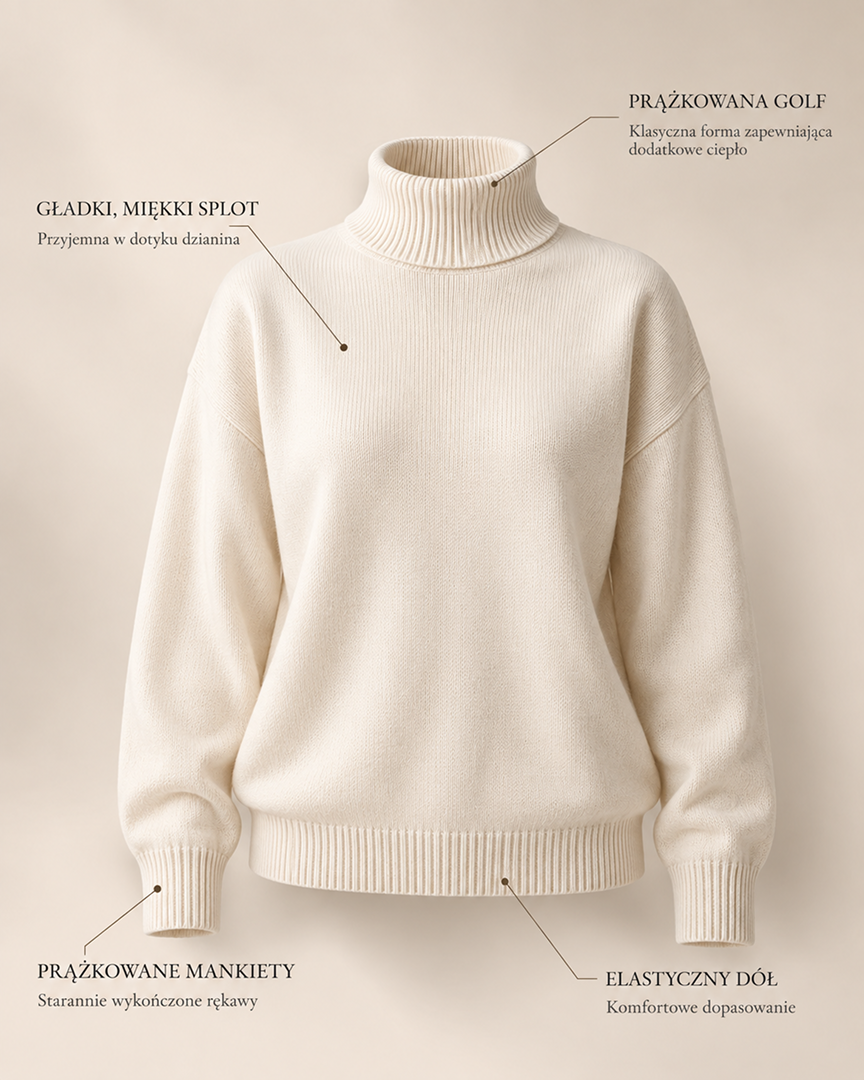 SWETER Z ROLKĄ ELISE