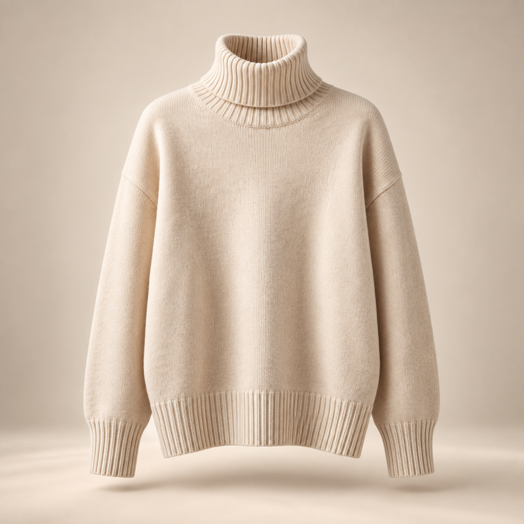 SWETER ISABELLA Z KASZMIRU Z WYSOKIM KOŁNIERZEM